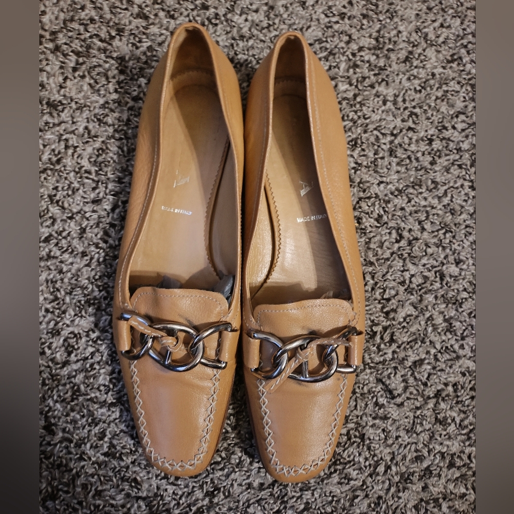 Prada Front Buckle Front Double Stitch loafers